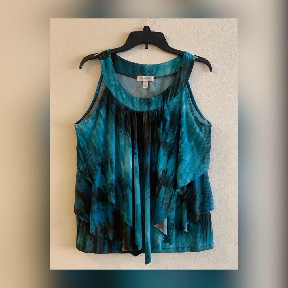 Blue/black design Dress Barn blouse size XL